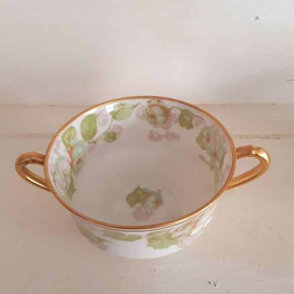 Antique 2 Haviland Limoges France Two-handle Cups Bouillon made for Westwater - Picture 1 of 6